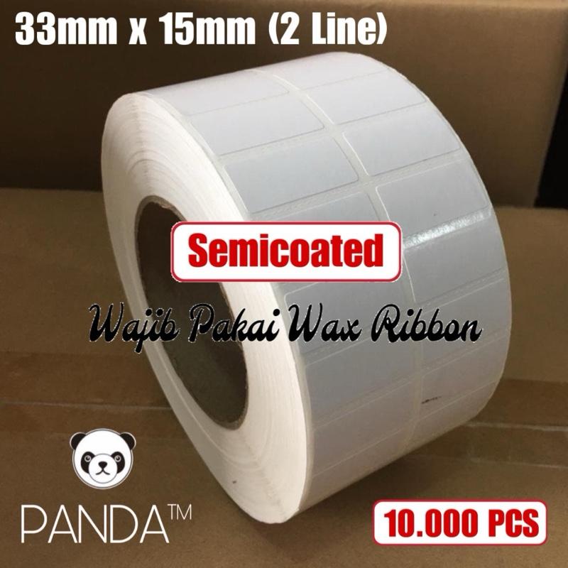 Label Sticker Barcode 33x15mm Semicoated (2 Lines isi 10000Pcs)Core 3" (Cetak Pakai Wax Ribbon)