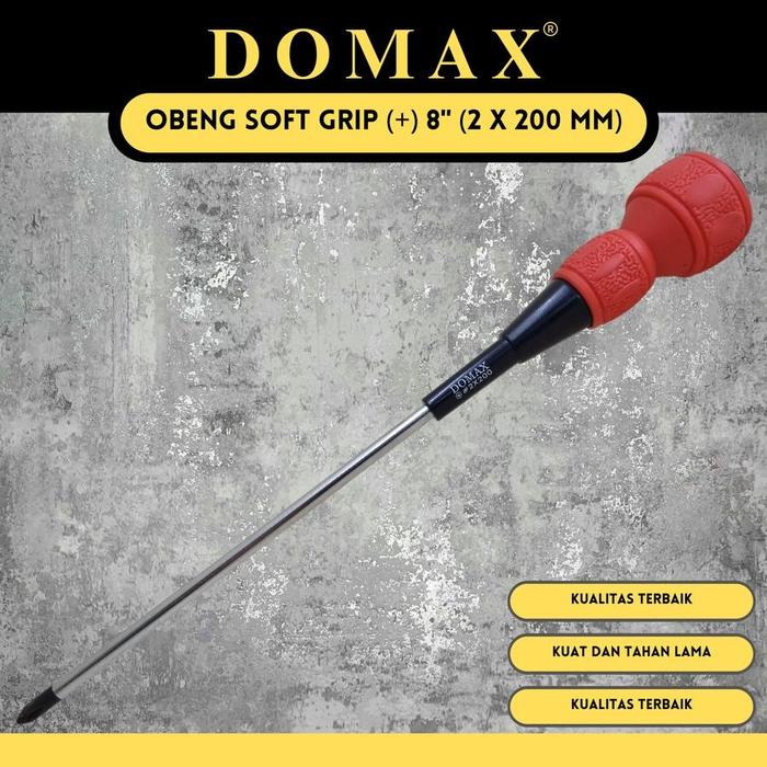 Gambar Obeng Soft Grip (+) 8" (2 x 200 mm) Domax dari Drill&Co Kota Administrasi Jakarta Barat Tokopedia