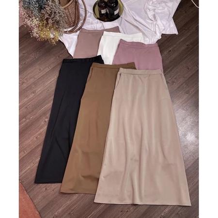 Product Introduction of Rok A Line Mayung Panjang Scuba Premium Wanita Dewasa Kerja Midi Nyaman Casual Cantik 8