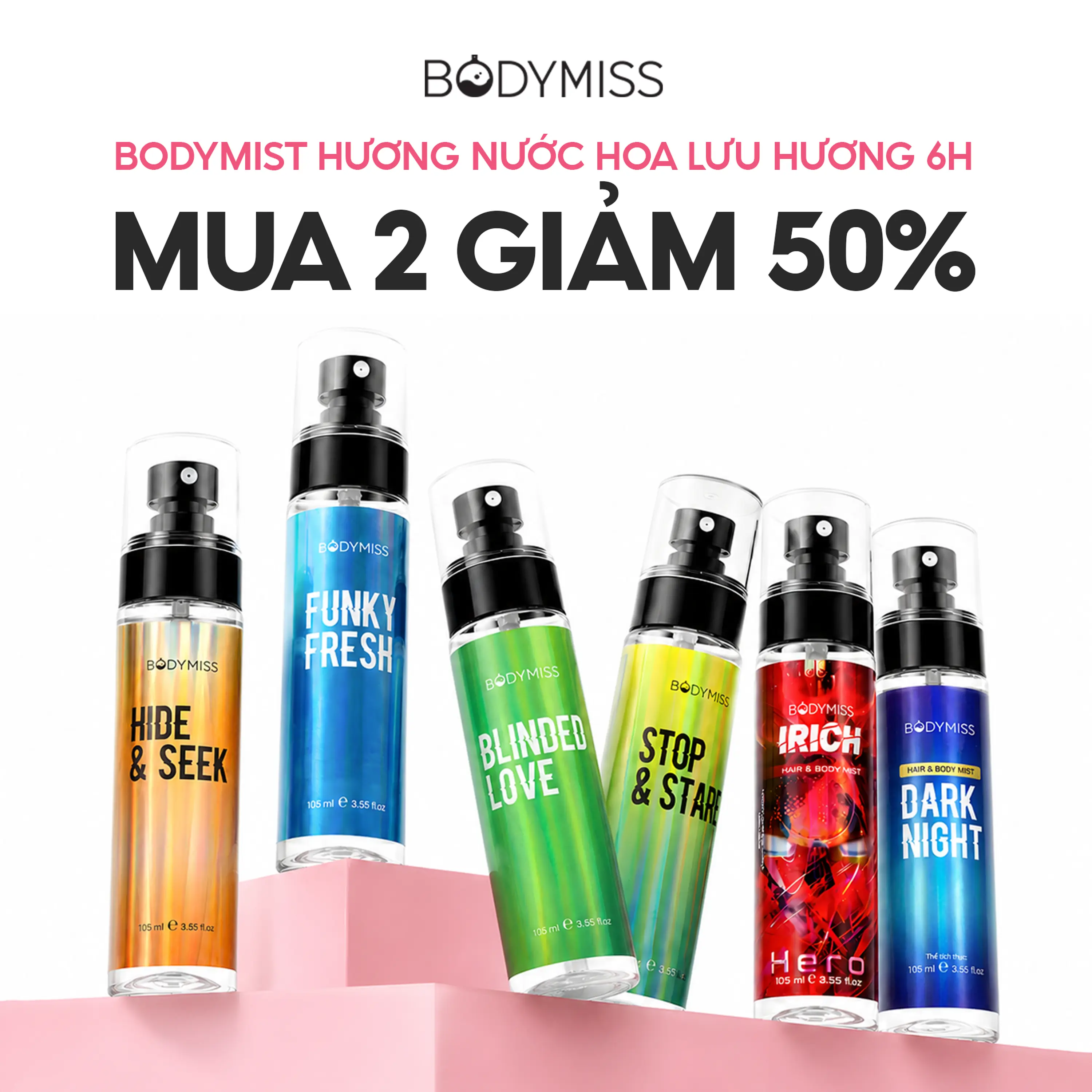 [MUA 2 GIẢM 50%] Body Mist Nam Nữ Chính Hãng Lưu Hương Thơm Lâu BODYMISS, Body Mist Unisex Cho Nam Học Sinh Sinh Viên Hương Nước Hoa Dark Night Perfume Cosmetic Fragrance Hair Mist