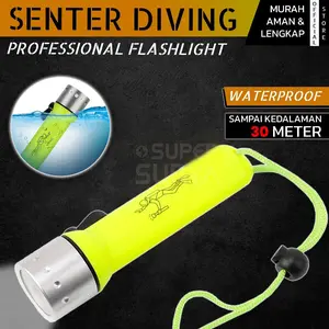 Senter Selam Anti Air 900 Lumens 3W Lampu LED Menyelam Waterproof Outdoor Diving