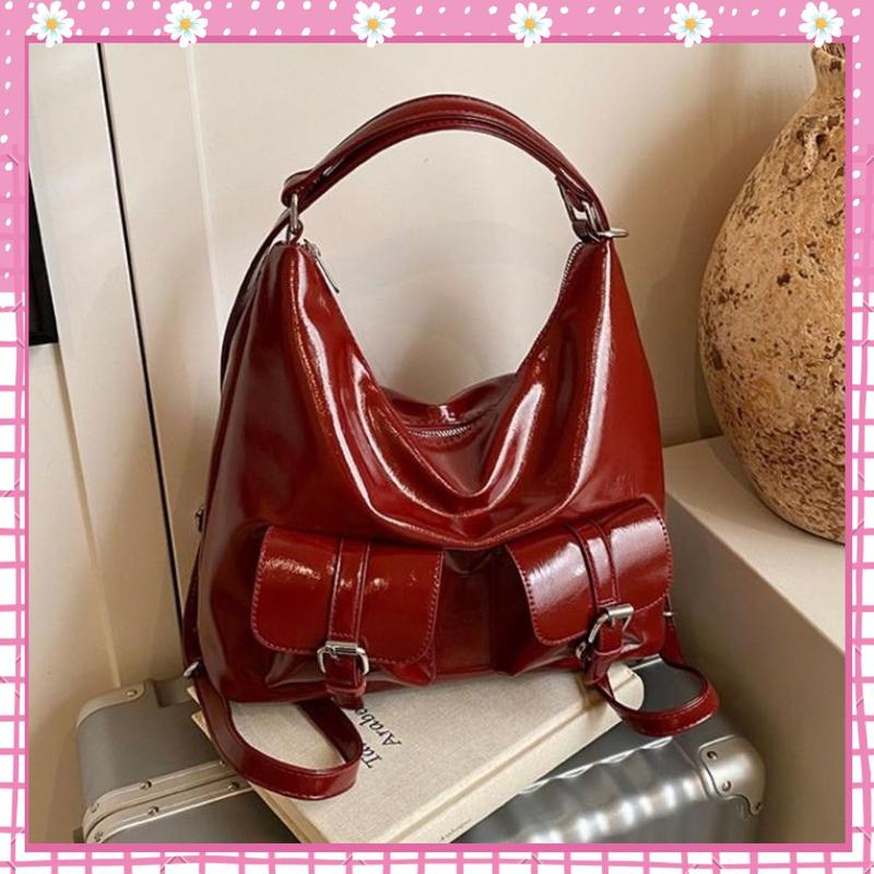 Túi xách nữ túi tote da trơn phối 2 ngăn phụ mặt túi khoá cài đeo hai kiểu dễ phối đồ BHOL68 039