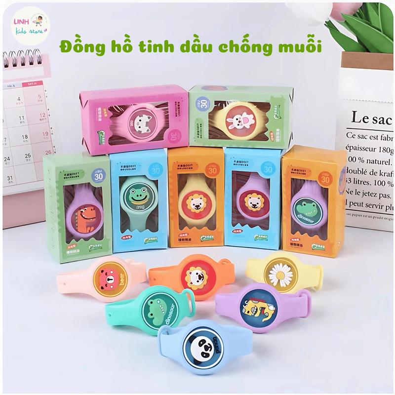 Đồng Hồ Đeo Tay Tinh Dầu Đuổi Muỗi Có Đèn Led Phát Sáng An Toàn Cho Bé