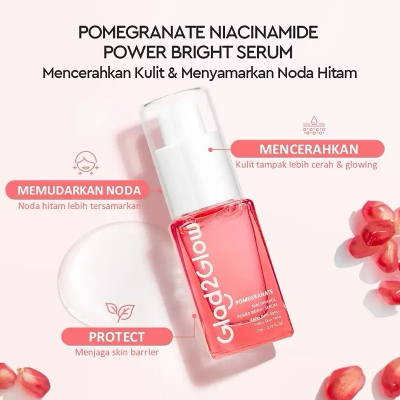 Glad2Glow Pomegranate Niacinamide Power Bright Serum 17ml