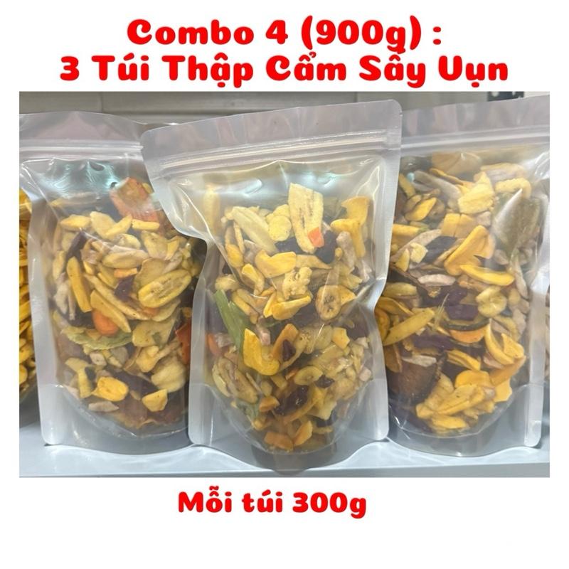 Combo 4 (900g) : 3 Túi Trái Cây Thập Cẩm Sấy hàng vụn - Hàng mới thơm giòn ngọt mỗi túi 300g