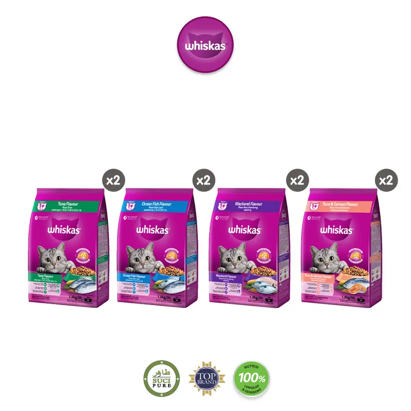 Whiskas Makanan Kucing Kering 1.2 kg - Isi 2 whiskas 0