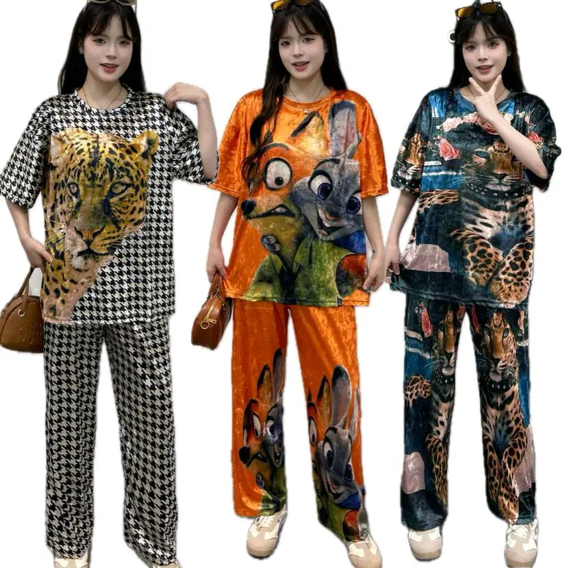 Setelan Big Size Velvet (kaos + kulot ) baju oversize Pendek bludru set celana kulot velvet Nyaman