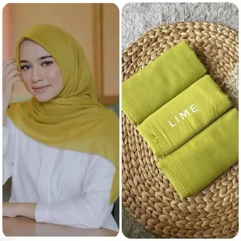 HIJAB VOAL POLOS PREMIUM LASERCUT - Segi Empat 4