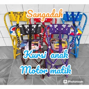 sangadah - kursi rotan anak motor Matic - Jok depan untuk balita - Tempat Duduk Bayi di Kereta Metik - ada sabuk pengaman - motif random best seller