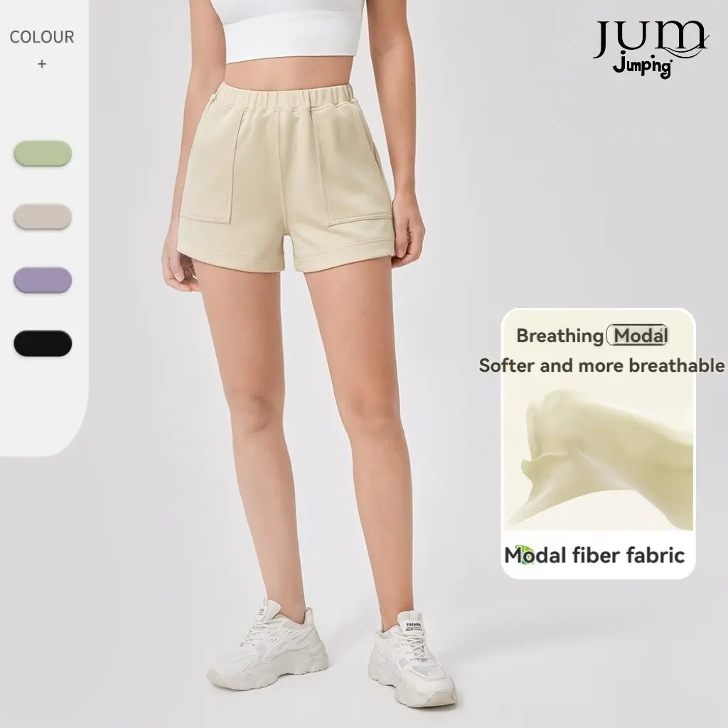 JUM Women's Modal loose casual sports shorts Soft breathable high waisted running yoga fitness shorts Panties