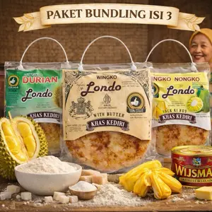 Paket Hemat 3 Pcs  Kue Wingko Londo untuk Camilan dan Oleh-Oleh Makanan - Pilihan Tiga Rasa Wingko Berbeda dalam Satu Pembelian - Food