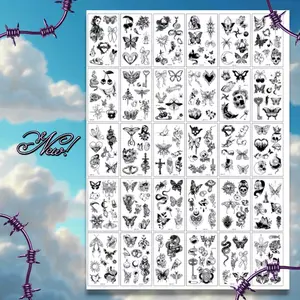 tato temporer 2 lembar new motif tato keren tattoo kecil+2 bonus random