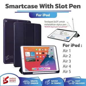 Good Case Ipad Air 1 2 3 4 5 Smartcase Slot Pen Flip Cover Book Standing