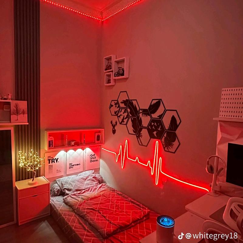 COD Lampu hias kamar Led Neon Flex 220V 1 2 3 4 5M sudah+soket Lampu Detak Jantung Variasi Kamar Pelapon Aesthetic 1