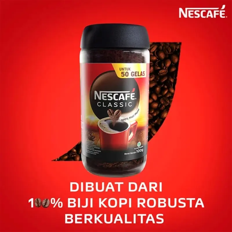 NESCAFE Classic Kopi Instan Kopi Hitam 100g Dan 200g Jar 4