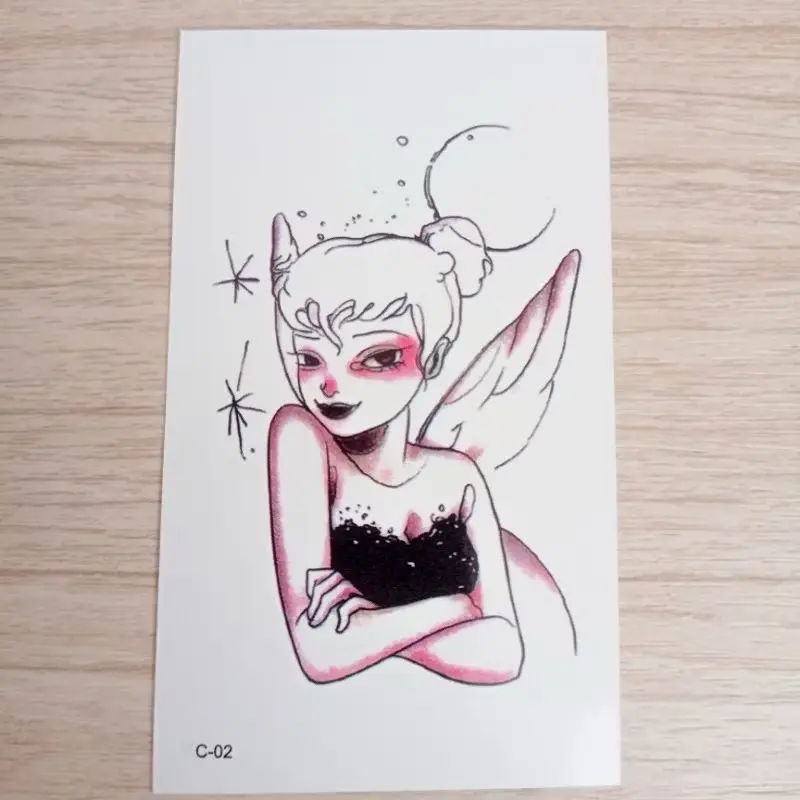 ISI 2 PAC RANDOM Tato Karakter Aesthetic Lucu Jepang anime - Tatto Temporer berwarna , Tato temporary Stiker Tato Halal wibu ISI 2 PAC RANDOM (BISA COD) Tubuh Wanita 3