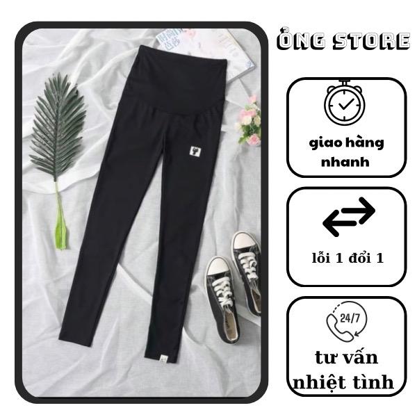 Quần Bầu Legging Dài Có Đáp Bụng Hình Mèo Có Đáp Bụng Có Chun Chỉnh co giãn đàn hồi thoải mái. Váy Bầu Đầm Bầu