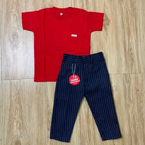 Gasba setelan anak celana stripe pant kaos saku Fashion
