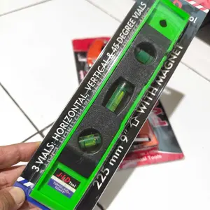 JLD Spirit Level Waterpass Magnet 225mm Mini ABS Plastik - Desain Magnetik, Akurasi Tinggi, Tingkat Torpedo dengan Skala