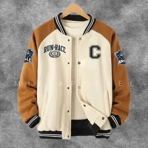 Jaket Varsity/Varsity Jaket Baseball Fleece Full Sablon Premium Unisex Pria Wanita Casual TOP Kancing Keren