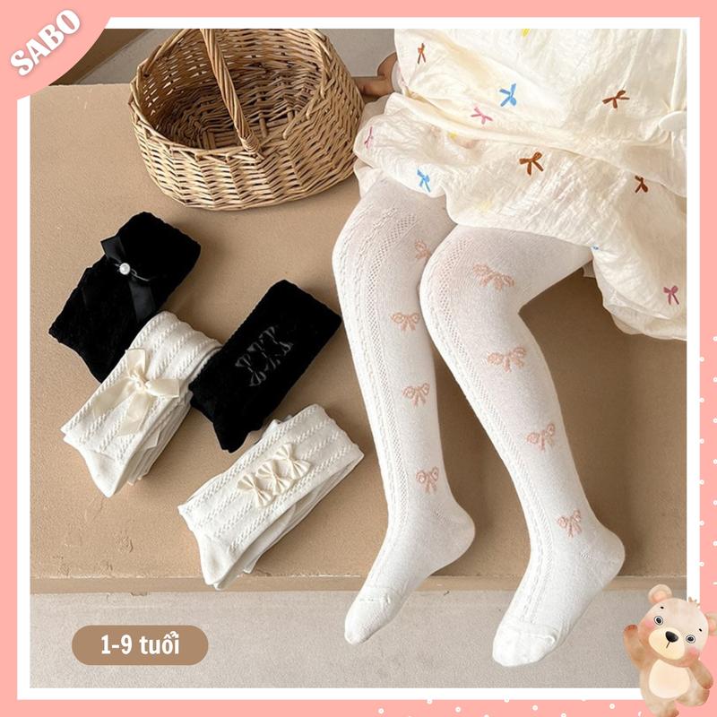  Quần Tất Lưới Thoáng Khí Màu Trắng Đen Nhiều Họa Tiết Điệu Đà Công Chúa Cho Bé Gái 1-9 Tuổi 