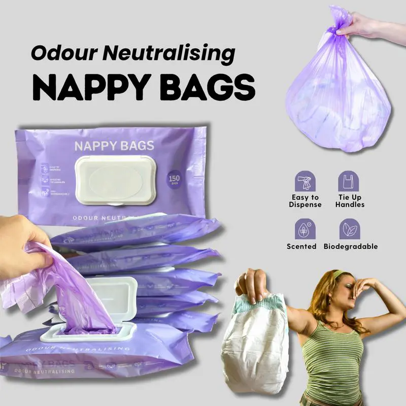 Nappy Bags Odour Neutralising Disposable Bag Biodegradable Scented Garbage Rubbish Trash Plastic Fragrant Beg Sampah Wangi for Baby Diaper Pampers Plastik Lampin Anak Bayi