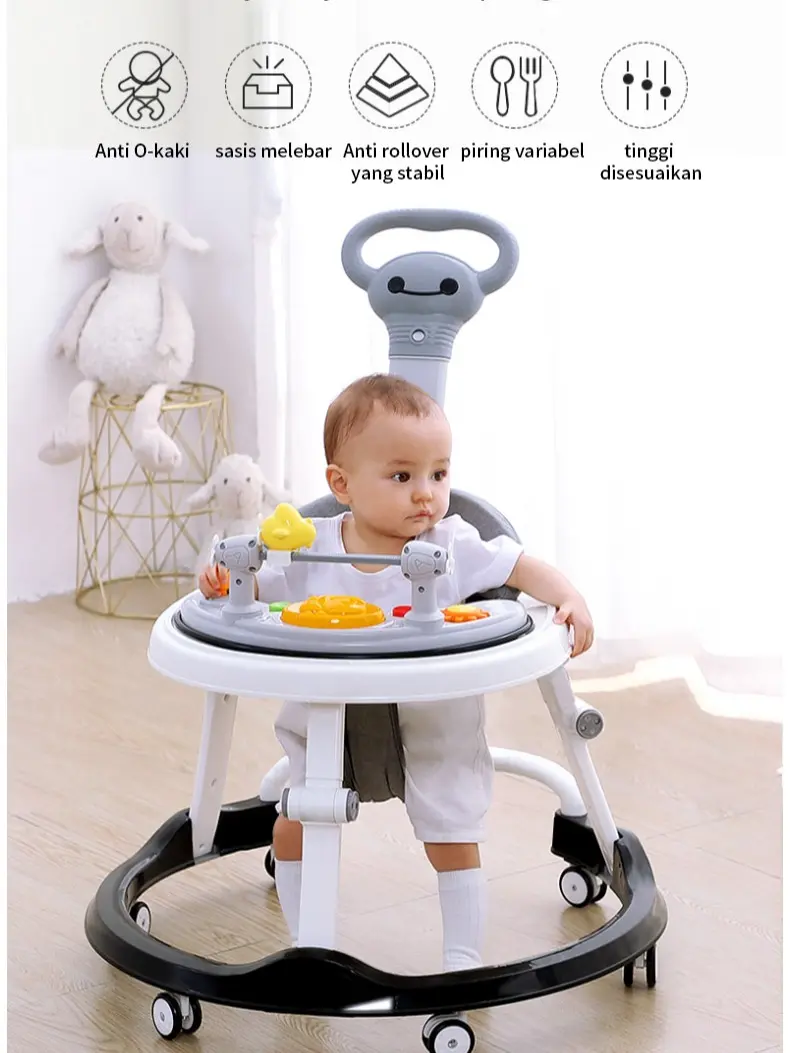 Bayi Pulang Walker Alat Bantu Jalan Bayi Mudah Dilipat Multifungsi Desain Anti Rollover Hadiah Mainan pvc gratis bentuk