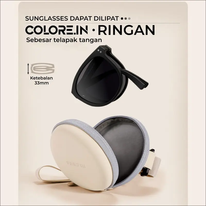 Super Online Kacamata Lipat Anti UV Sunglasses Foldable Gratis Tas Dan Kain Lap 2