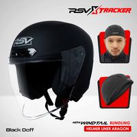 Gambar [Bundle] Helm RSV New Windtail Single Visor All Warna + Helmet Liner Tracker Aragon 02 - RSV x Tracker - Helm Half Face - Black Glossy, M dari RSV Helmet Official Shop Kota Bandung 2 Tokopedia