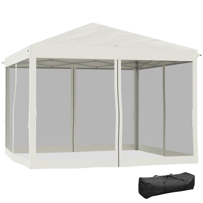 TikTok Shop 3X3M Pop Up Canopy Party Tent with Netting Instant Gazebo Ez up Screen House Room with Carry Bag Height Adjustable AS