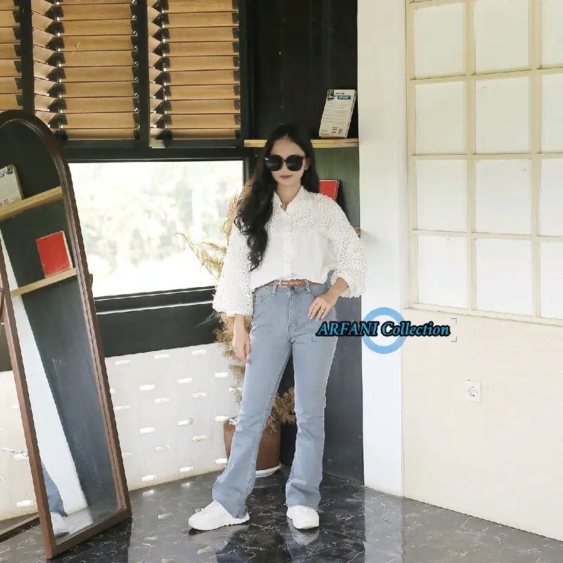 CELANA HIGHWAIST CUTBRAY JEANS WANITA | CELANA CUTBRAY STRECHT | LOOSE JEANS WANITA | SIZE 27-34 Panjang Stretch 1