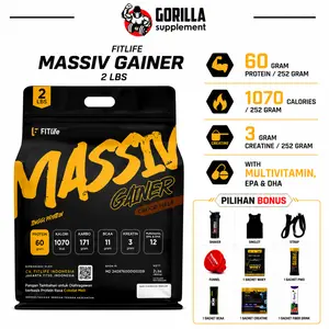 FITLIFE MASSIV MASS 2lbs 900 Gram Suplemen Fitness