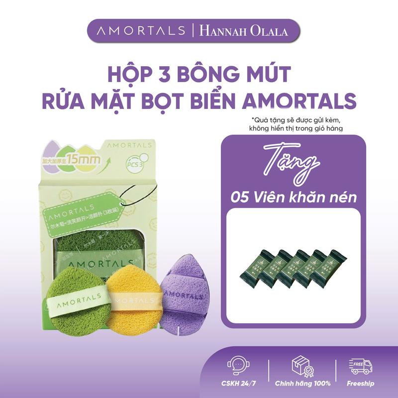   HO  Bông Mút Rửa Mặt Bọt Biển AMORTALS Làm Sạch Rửa Mặt Nạ Bùn  ver1 -3c  