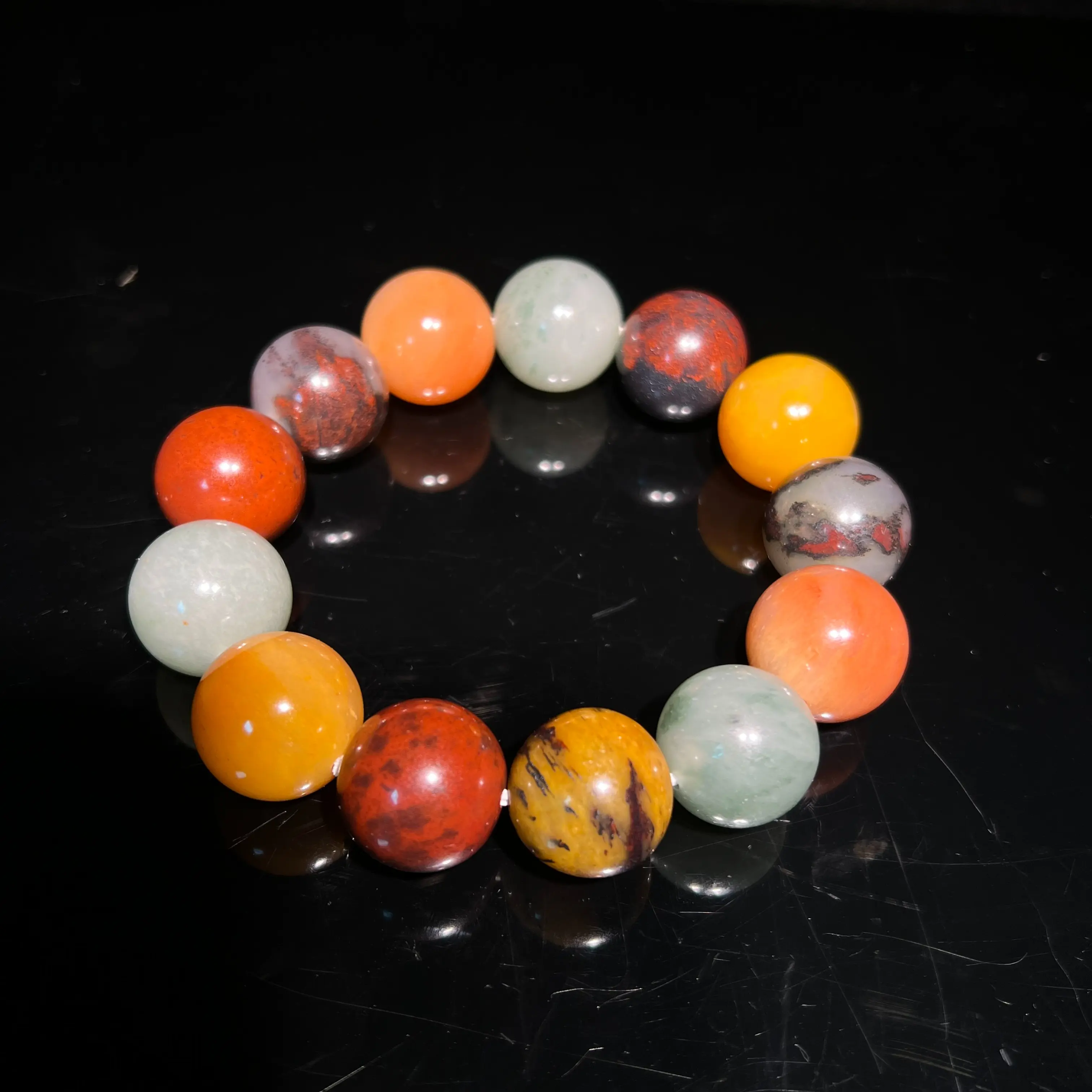 1pcs Chicken blood jade quartz jade 18mm beads  jade bracelet