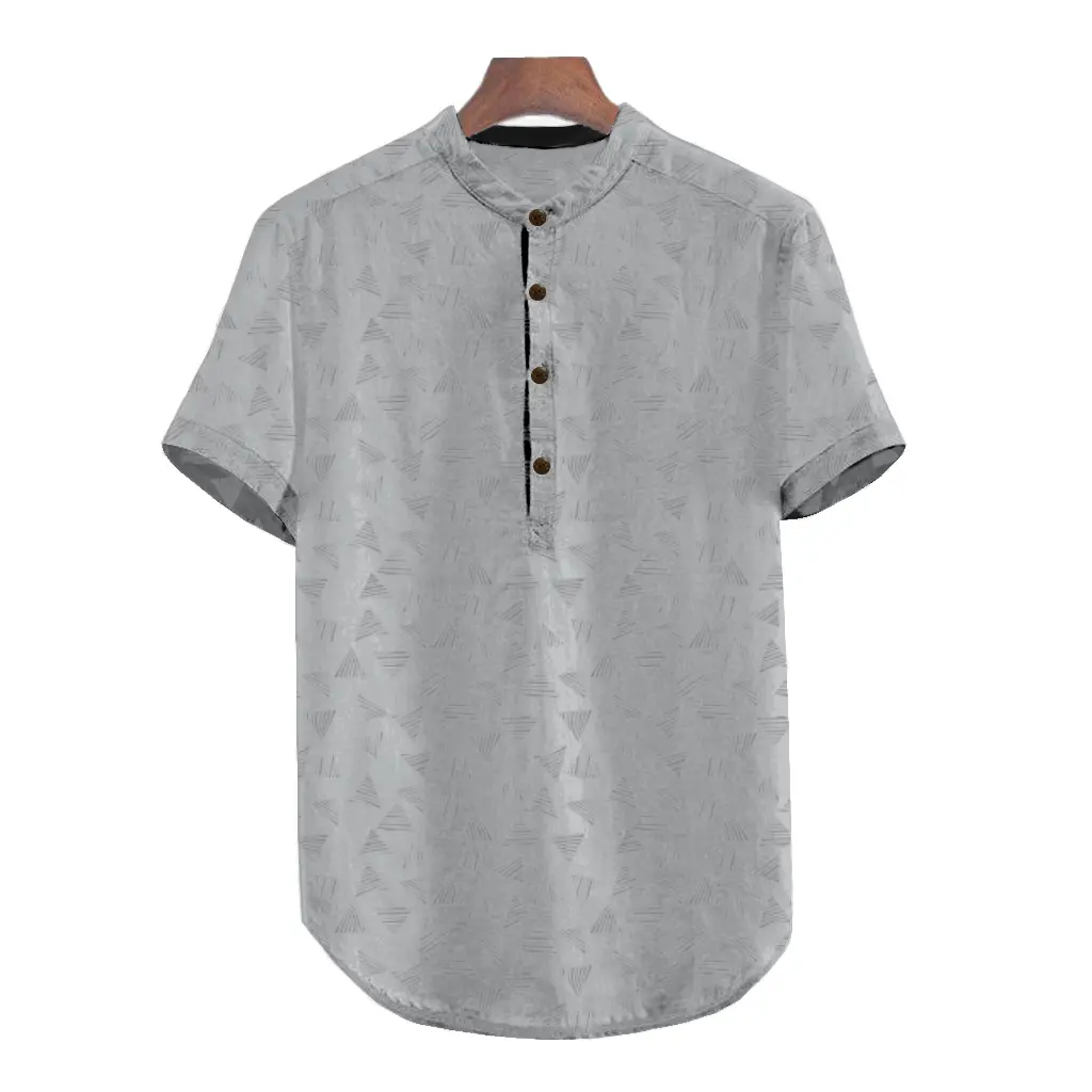 LM KOKO HN Baju Pria Muslim Lengan Pendek Bahan Katun Emboss Motif Sise M - XXL