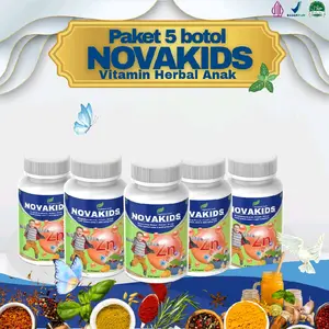 Paket 5 botol Novakids – Suplemen Anak Zinc Herbals | Nafsu Makan, Daya Tahan Tubuh, Tumbuh Kembang