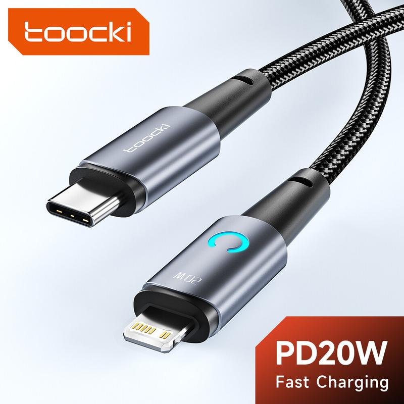 Cáp USB C, Toocki, PD 20W, Dành Cho iPhone 14 13 12 11 Pro Max Xs X, Sạc Nhanh 3A, Cáp USB Type C, Dành Cho MacBook, iPad Pro, Cáp Dữ Liệu, Dây Cáp