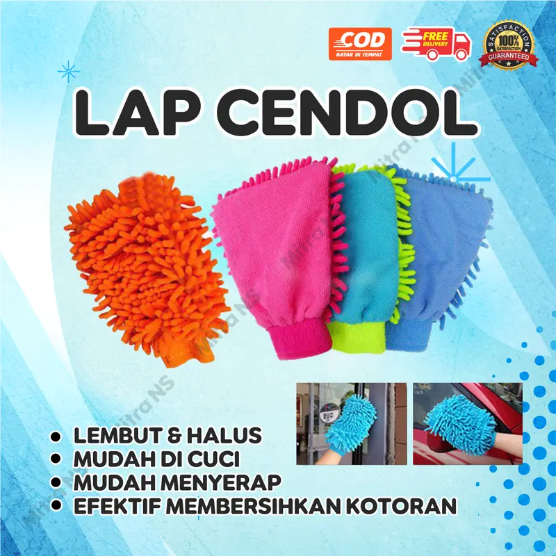 SARUNG TANGAN CENDOL MICROFIBER CENDOL Premium Isi 5 PCS Serbaguna Viral CUCI MOBIL MOTOR 3