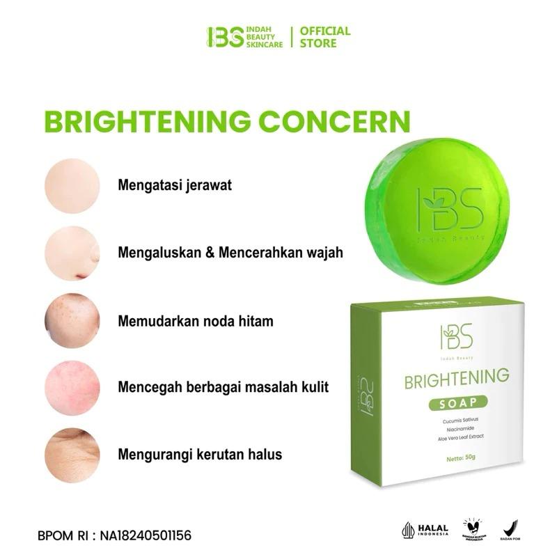 IBS BRIGHTENING SOAP Sabun pencerah wajah dan badan  ( 1 box isi 3pcs New Hijau)