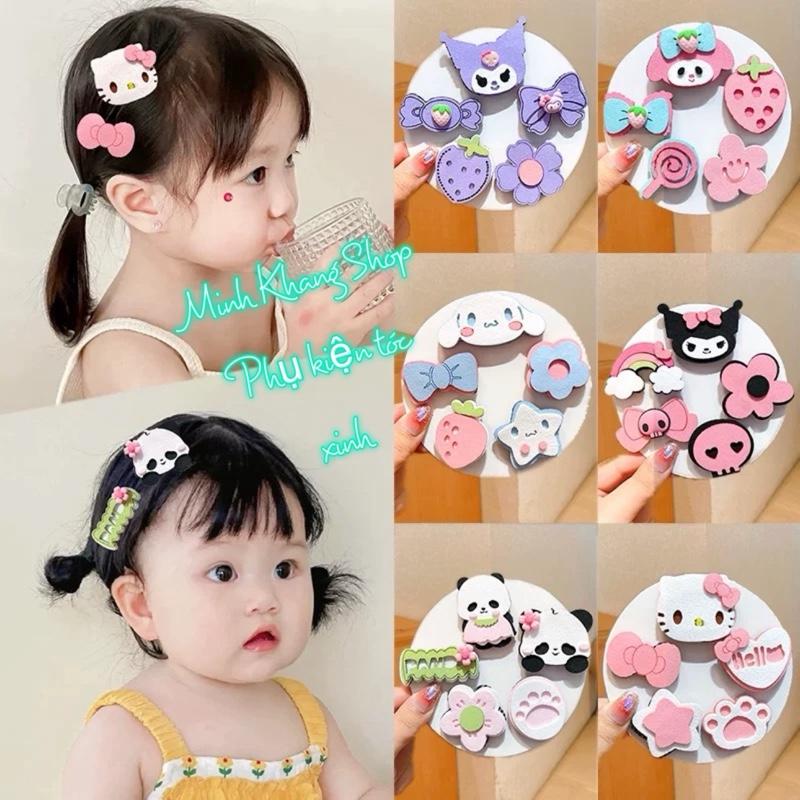 sét 5 miếng dán tóc cài tóc hoa dễ thương cho bé Phụ Kiện Tóc Voi