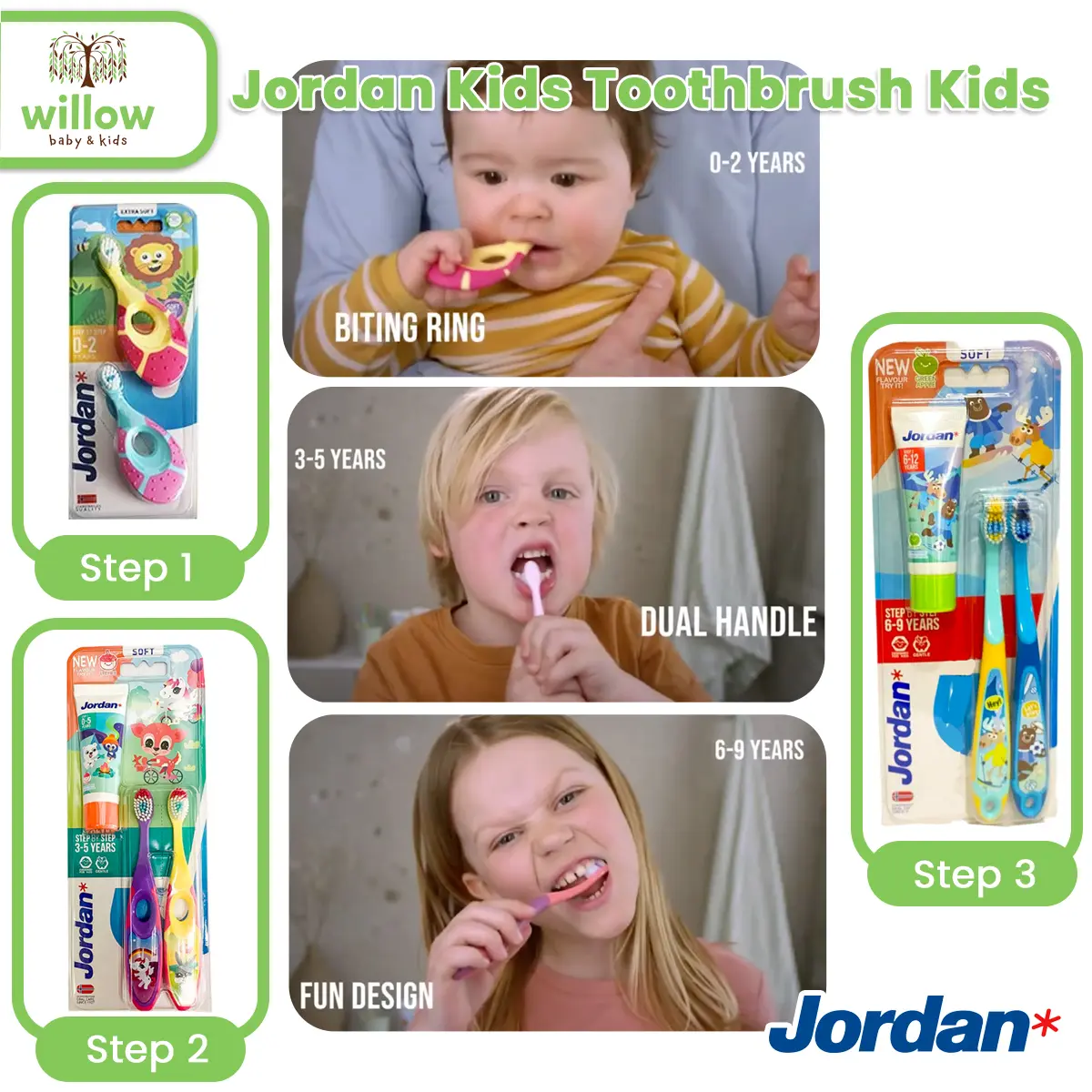 Jordan Tooth Brush & Paste Kids - Sikat & Pasta Gigi