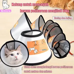 Kerah kucing penutup pelindung hewan peliharaan penutup pelindung kerah kucing penutup perawatan kucing dan anjing anti-menjila