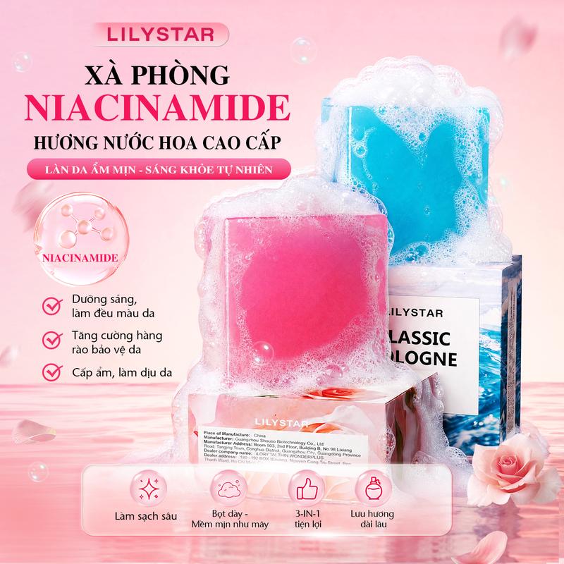 Xà Phòng Tắm 3in1 Hỗ Trợ Làm Sáng Da Giảm Mụn Lưng Mờ Thâm Body Không Khô Da Thơm Lâu Hương Nước Hoa - LILYSTAR