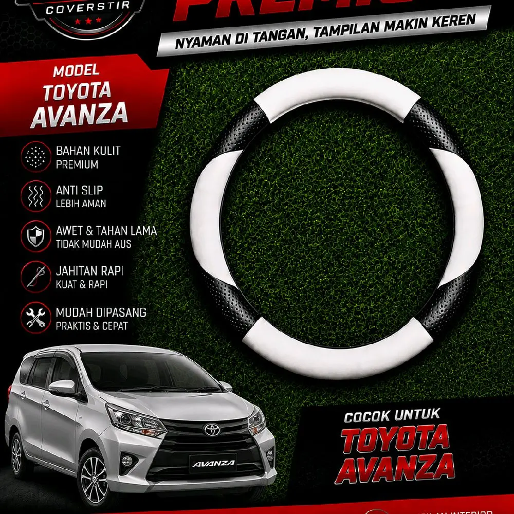 Cover Setir Mobil TOYOTA AVANZA Premium Kulit Anti Selip – Universal untuk Semua Mobil