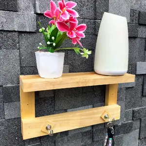 Rak dinding tempel penyimpanan|Rak gantungan kunci dari jati belanda penyimpanan bunga tlastik