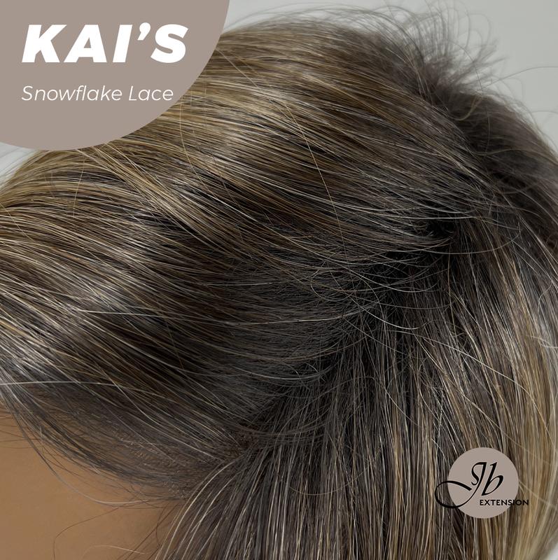 JBEXTENSION【UK】18 Inches Mix Blonde Pre-Cut Snowflake Lace Frontlace Glueless Wig KAI'S【PERMATEASE】 3