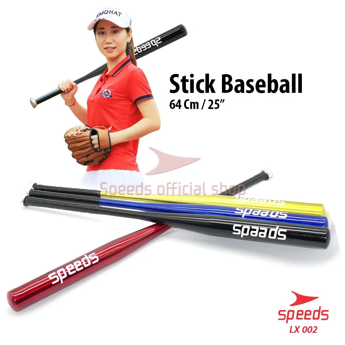 SPEEDS Stick Bat Tongkat Baseball Stik Pemukul Kasti aluminium 64cm 25" Outdoor Bola 002-1