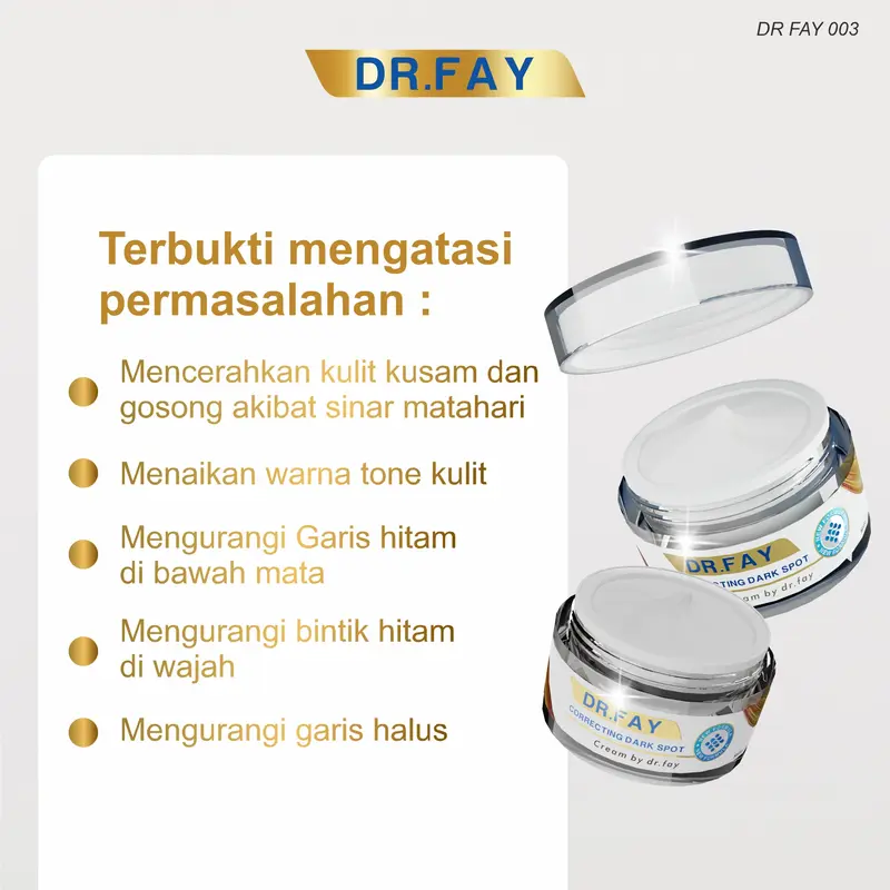 Dr Fay Cream Original - Penghilang Flek Hitam & Bekas Jerawat Perawatan Wajah 2