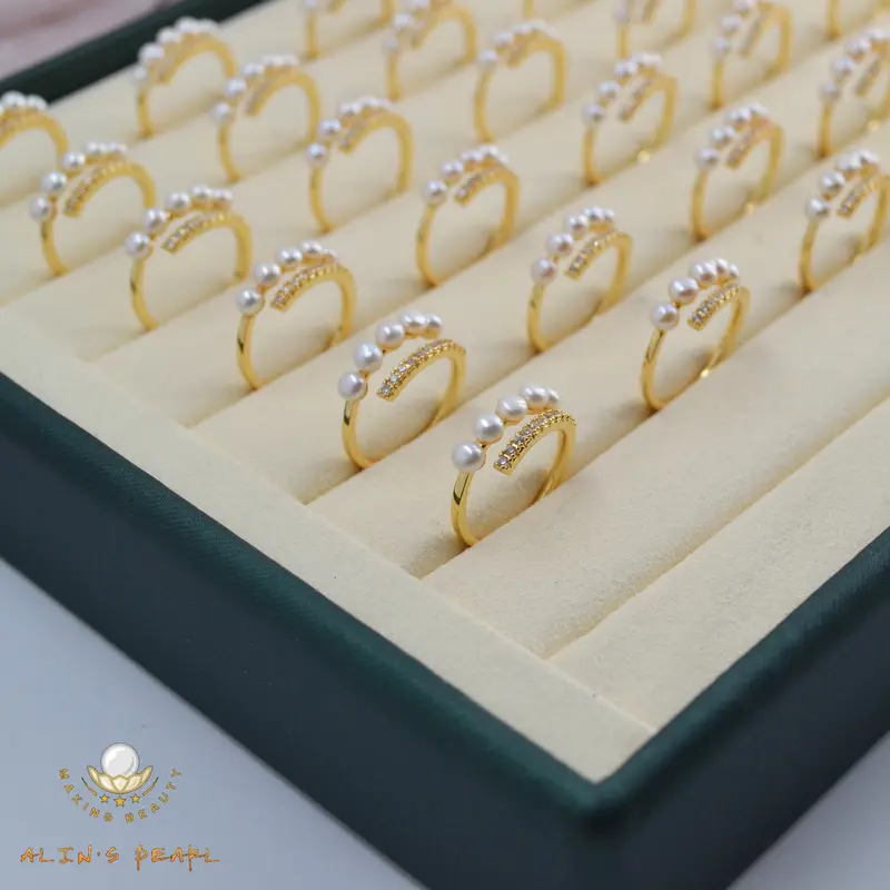 C030 Cincin Mutiara Asli Design Permata Elegant 1