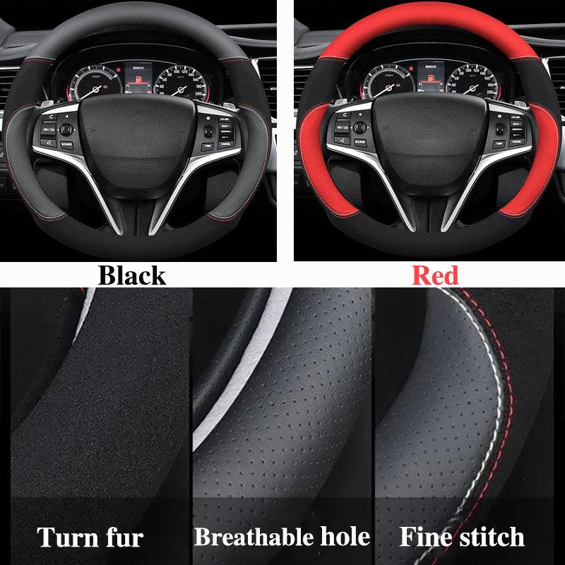 Product Introduction of 【Ready Stock】For Mitsubishi Leather Car Steering Wheel Cover For ASX Triton Pajero Outlander Attrage Mirage Xpander Lancer Adventure Grandis Storm Fuso Montero Wear-Resistant and Non-Slip 0